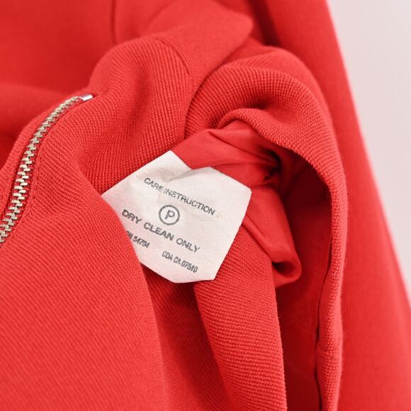 Vtg EMANUEL UNGARO Jacket Womens Size 8 Petite Solid Red Full Zip Blazer Classic - Picture 9 of 14